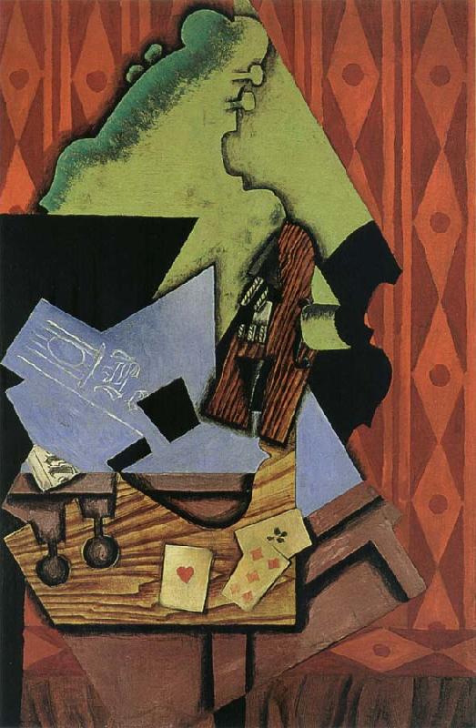 Juan Gris The Fiddle and playing card on the table China oil painting art